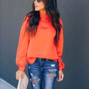 NWOT Vici Speak For Yourself Satin Mock Neck Top